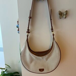 JW PEI Brown and Cream Shoulder Bag with Minimalist Design